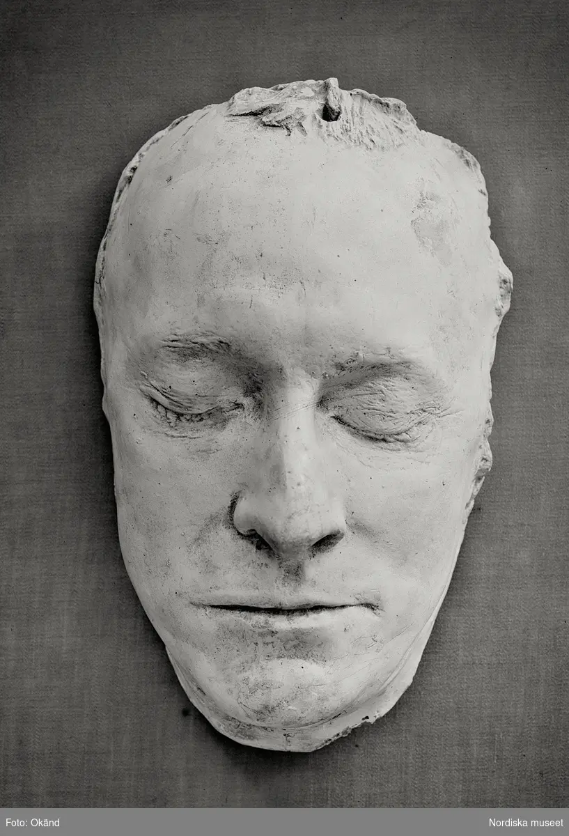 Gustav III dödsmask. Nordiska museets föremål inv.nr NM.0047752.