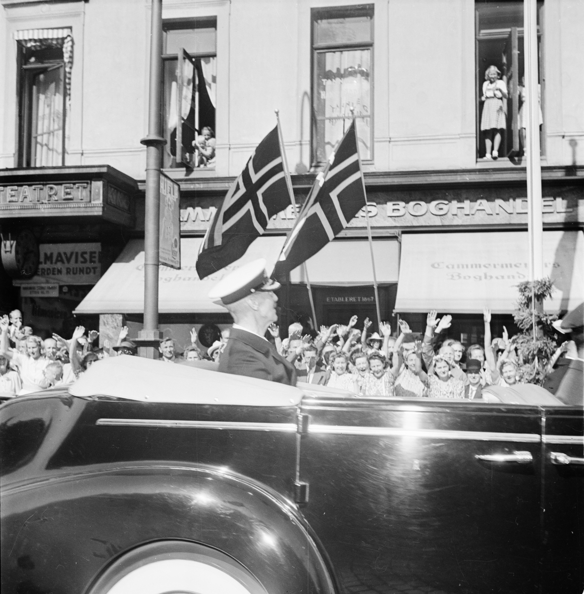Kung Haakon VII av Norge 75-årsdag, sannolikt Oslo, Norge, augusti 1947