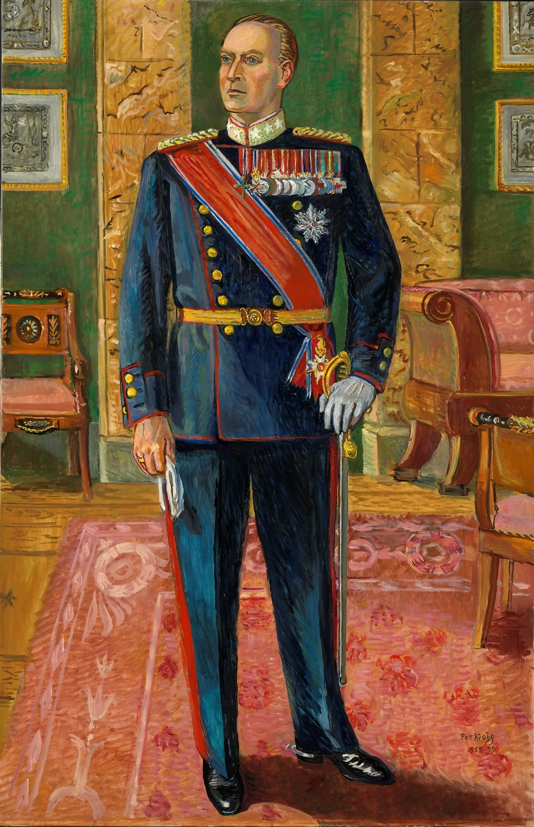 Portrett av kong Olav V [Maleri]