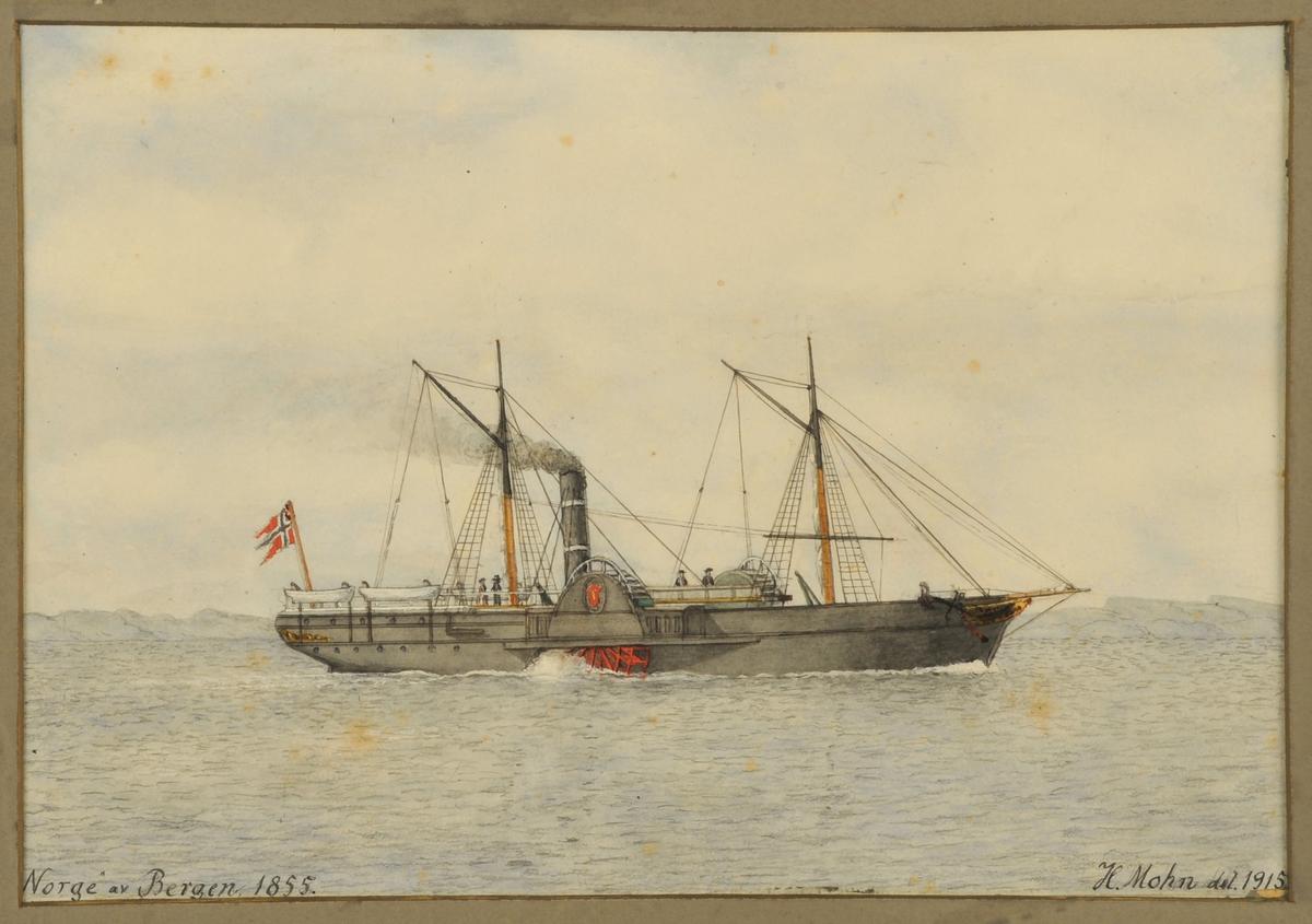 Postskip 'Norge' av Bergen, 1855