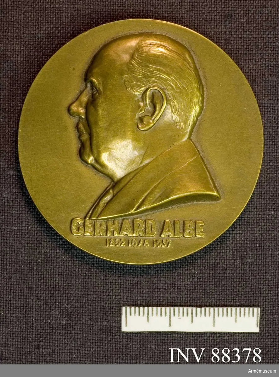 Medalj För framstående museimannagärning Gerhard Albe 1892/10/8 1957