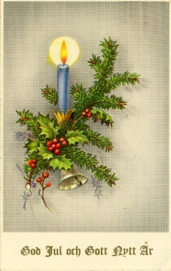 Notering på kortet: God Jul och Gott Nytt År.