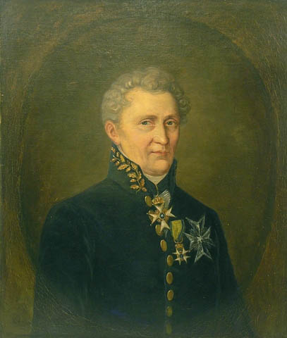 Porträtt i olja av friherre B.N. Fock.

En mässingsskylt med text: "Frih. B.N. Fock, T.F. Öfverpostdirektör 1836-1837" tillhör.

Duken är fäst på en plåt.
