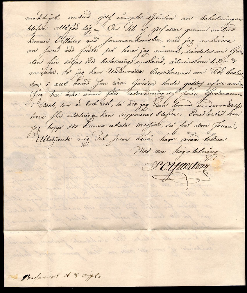 Albumblad innehållande 1 monterat förfilatelistiskt brev

Text: Brev från Sundsvall den 3 augusti 1838 till Nyland

Stämpeltyp: Normalstämpel 7