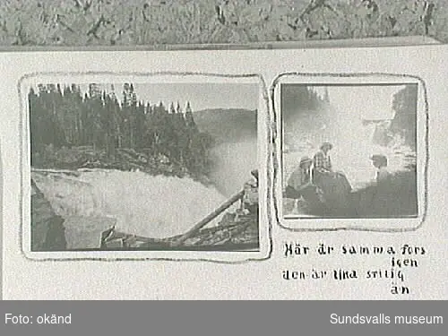 Amatörfotografier från resa till Trondheim sommaren 1915. Maja Braathen, Gunnar Johansson, Tage, Atti, Lisa.