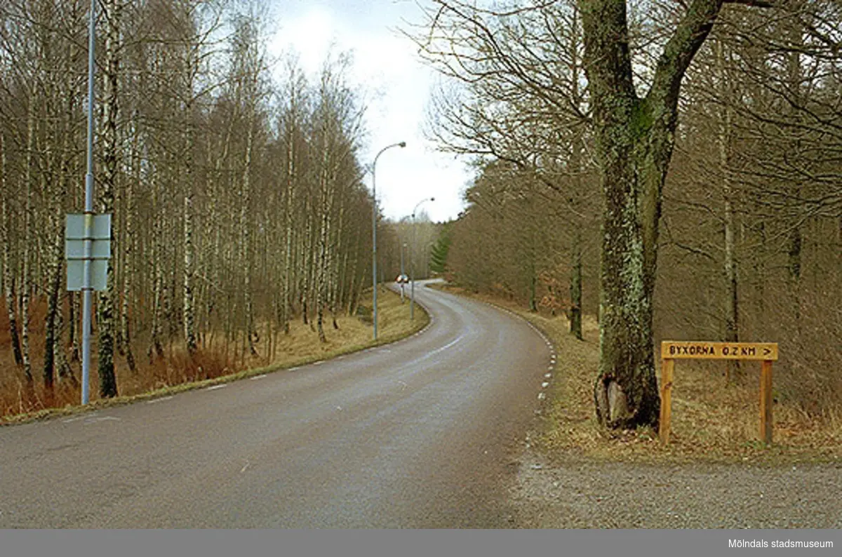 John Halls väg från uppfarten till Slottsviken mot väster, 1995-02-17.