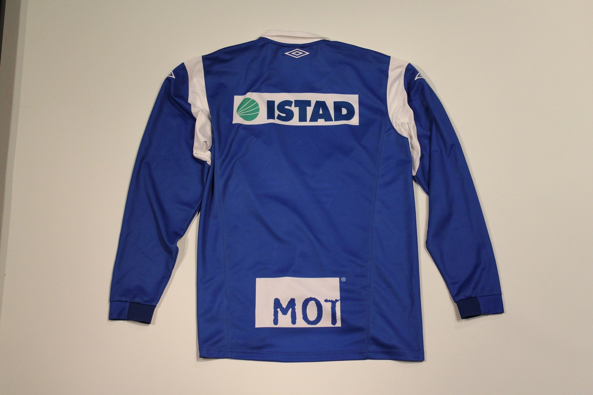 Spillertrøye fra Tippeligaen 2011. Molde FK. Med 100-årsjubileum-logo Størrelse L. Made in Ukraine