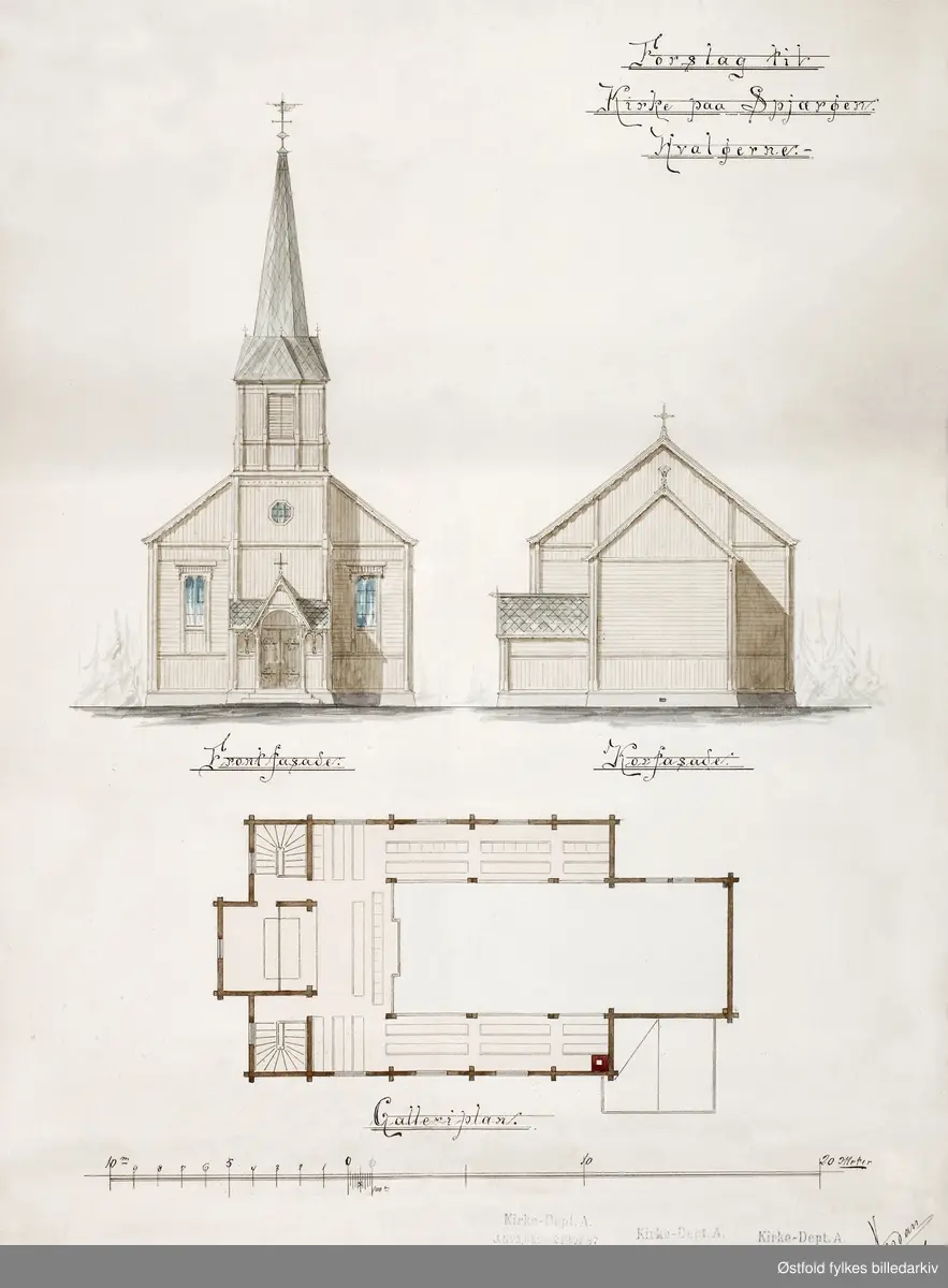 tegning,  arkitektur, kirke,