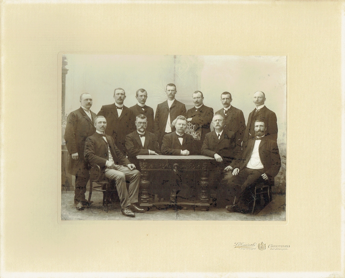 Gruppe av 12 menn rundt et bord