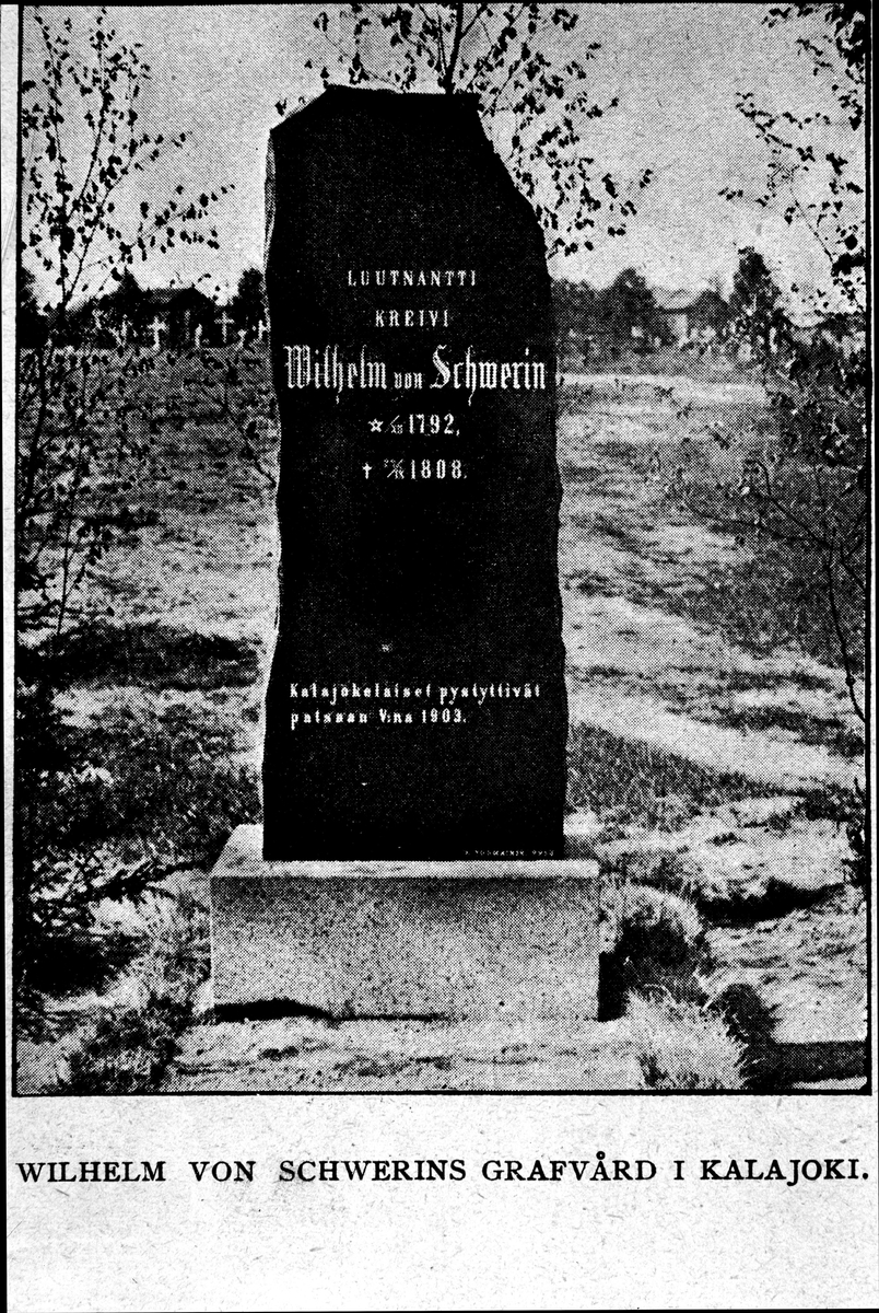 Wilhelm von Schwerins gravvård.
Reproduktion av KJ Österberg.