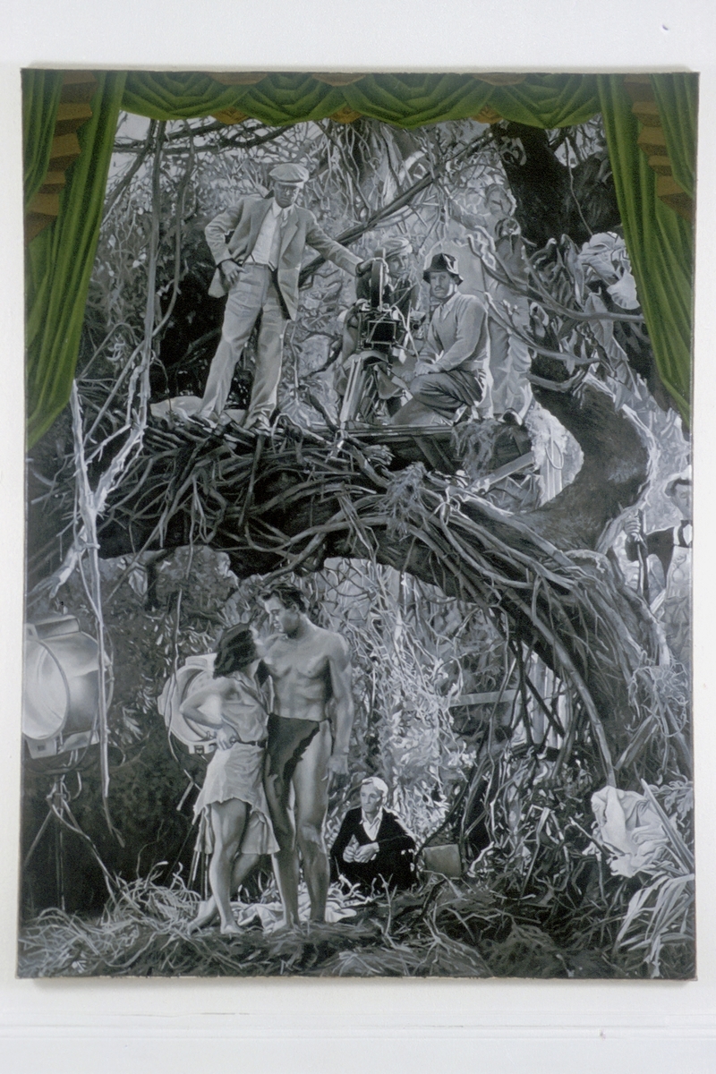 Nielsens serie "Tarzan" består av ett stort maleri i byggets hovedinngang og tre blyanttegninger, plassert i administrasjonsfløyen mot nord. De har alle en 1950-talls Hollywoodversjon av Tarzan som motiv, med et romantiserende og idealiserende preg i fremstillingen og lysholdningen, helt i tråd med tidsepokens filmspråk. Her finner vi ansatser til det klisjéaktige og assosiasjoner til begreper som iscenesettelse og det teatralske, samtidig som verkene har et snev av humor over seg. Slik sett trer utsmykkingen i en naturlig dialog med filmskolens aktiviteter og knytter an til dens fagområde på et meningsbærende vis. Resultatet er en utsmykking med en klar signaleffekt for filmskolen.