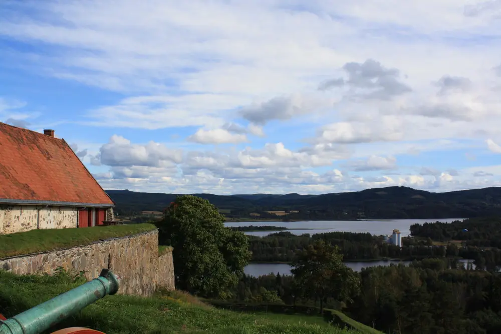 Utsikt over Glomma og Vingersjøen fra Kongsvinger festning.