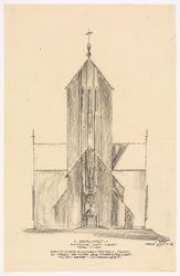 Kirkeanlegg på Skalholt [Fasadeoppriss]