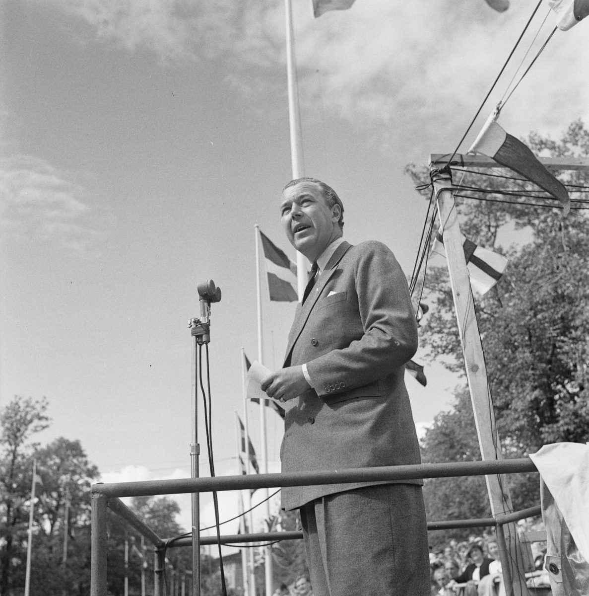 Cykeltävling, SM-vecka, talare, Uppsala, juli 1947