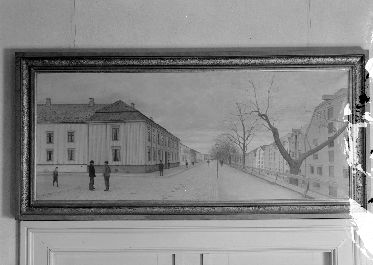 Maleri av den gamle Borgerklubben i Kjøpmannsgata