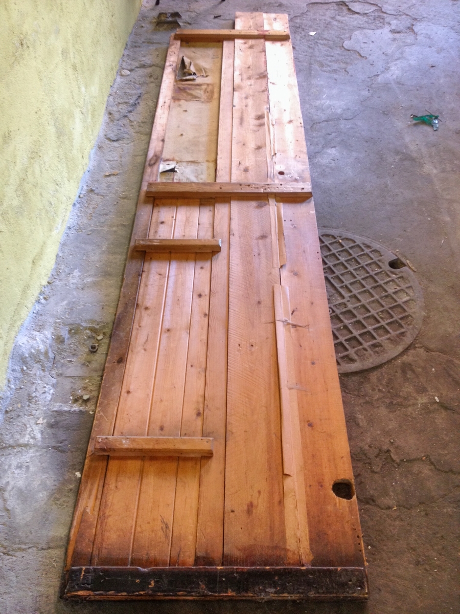 Trepanel med dekormalt lerret