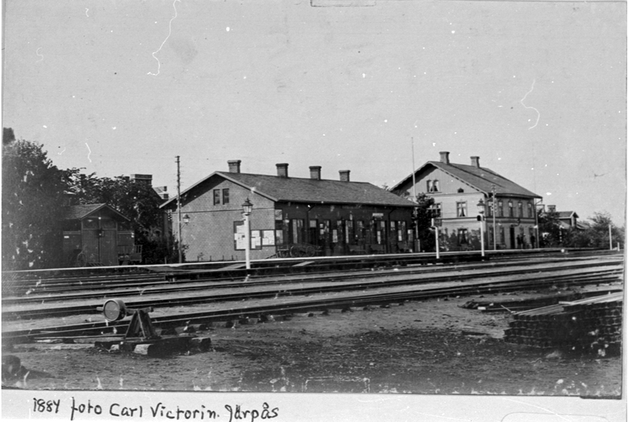 Järnvägsstationen och järnvägshotellet i Stenstorp.