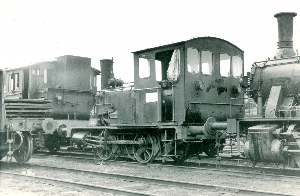 Skiftelokomotiv på Oslo Ø. Damplokomotiv type 7a.