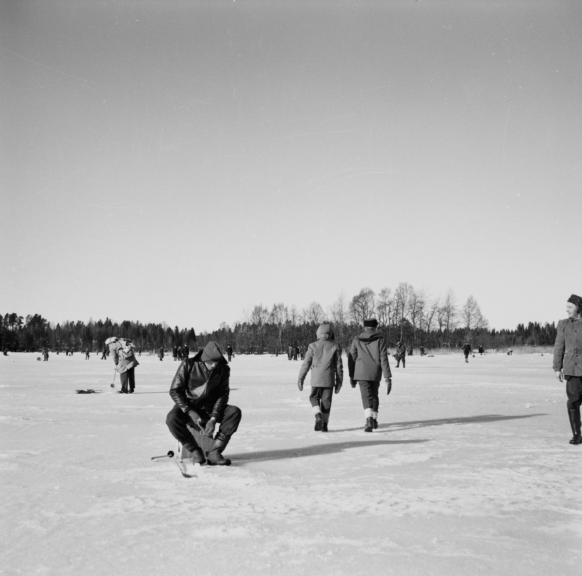 Pimpeltävling på sjön Nätaren utanför Lekeryd den 22 februari.