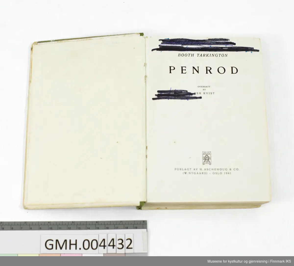 Bok: Booth Tarkington. Penrod. Aschehoug & Co., Oslo, 1941.