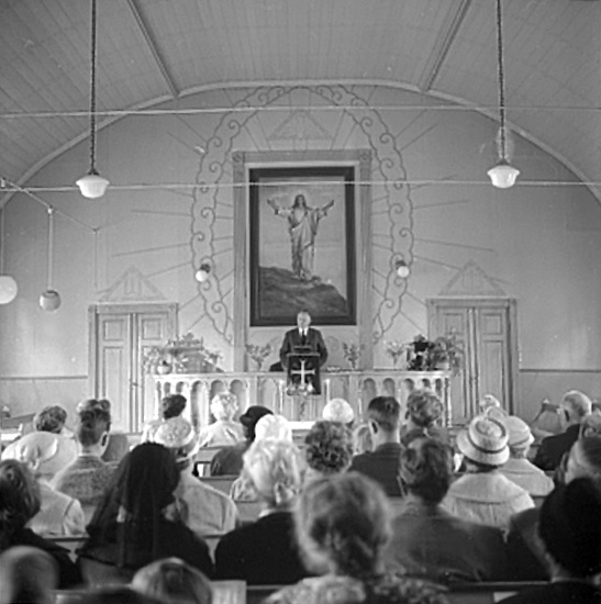 Missionsförsamlingen i Kopparberg, interiör, gudstjänst.