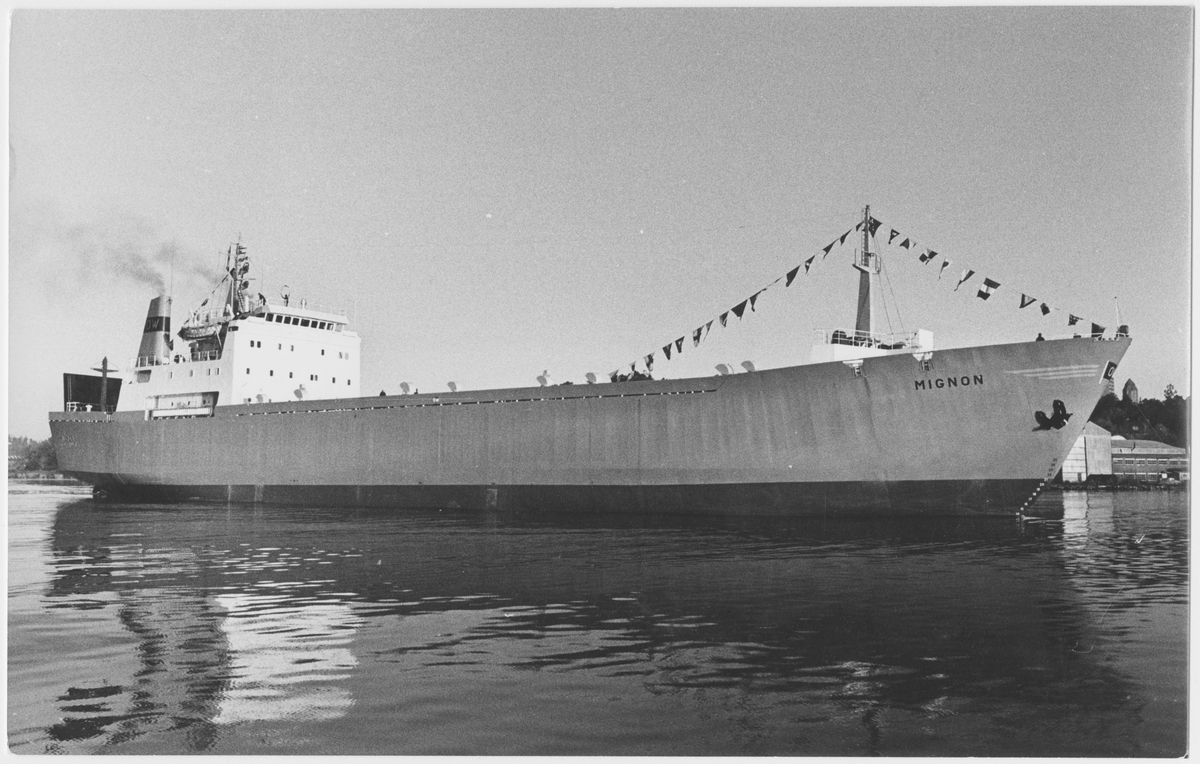 Wallenius Rederiets lastmotorfartyg MIGNON under provtur vid Finnboda varv 1970