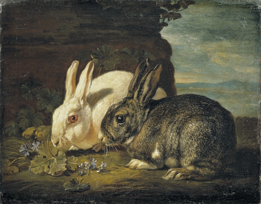 Två kaniner, detalj från "Djurstycke"