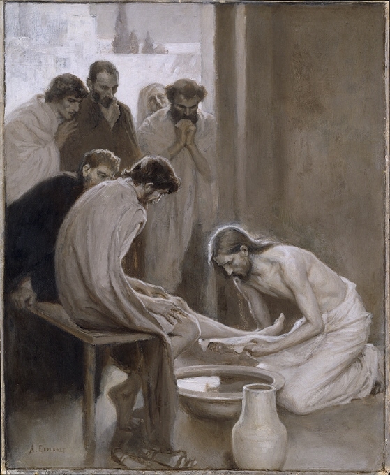 Jesus tvår lärjungarnas fötter
