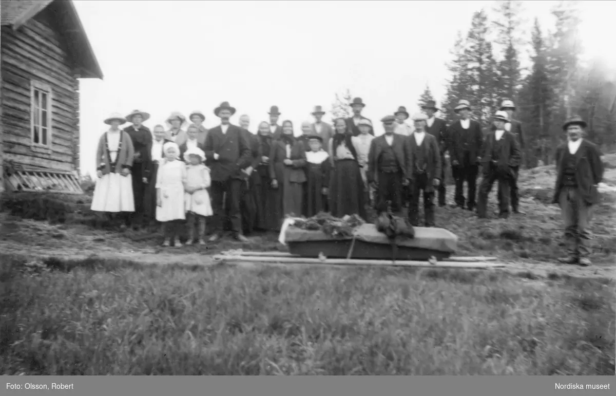 Begravning i Brändan Långviken 8 - 6 1919. Lisa Persson f Mickelsdotter (1831 - 1919) från metbäcken i Östmark. f. 24 - 8 -1831 d. 5 - 6 1919