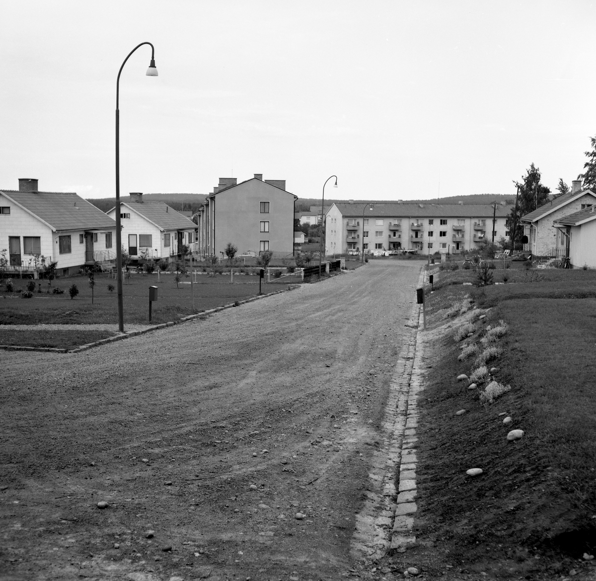 Någonstans i Värmland - från slutet av 1950-talet. Storfors med  södra änden av Kroppavägen. Till höger ligger i dag rondellen.