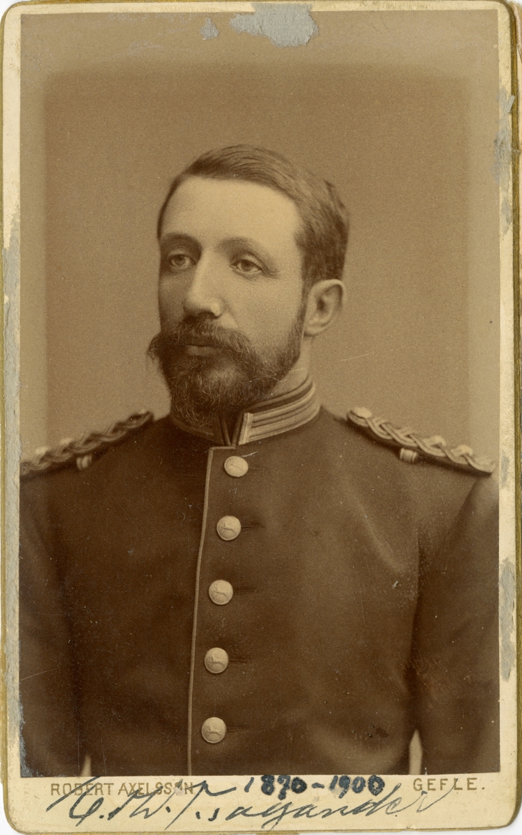 Porträtt av Carl Theodor Pagander, löjtnant vid Hälsinge regemente I 14.