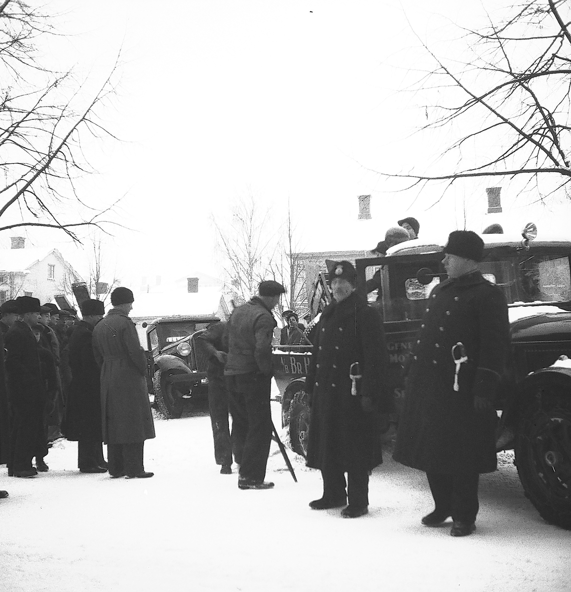Februari 1938. Snökörningsbil i Gavleån. Reportage för Gefle Dagblad