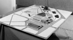 Utstillingsplassen, modell, Hamarhallen, bygninger langs Van