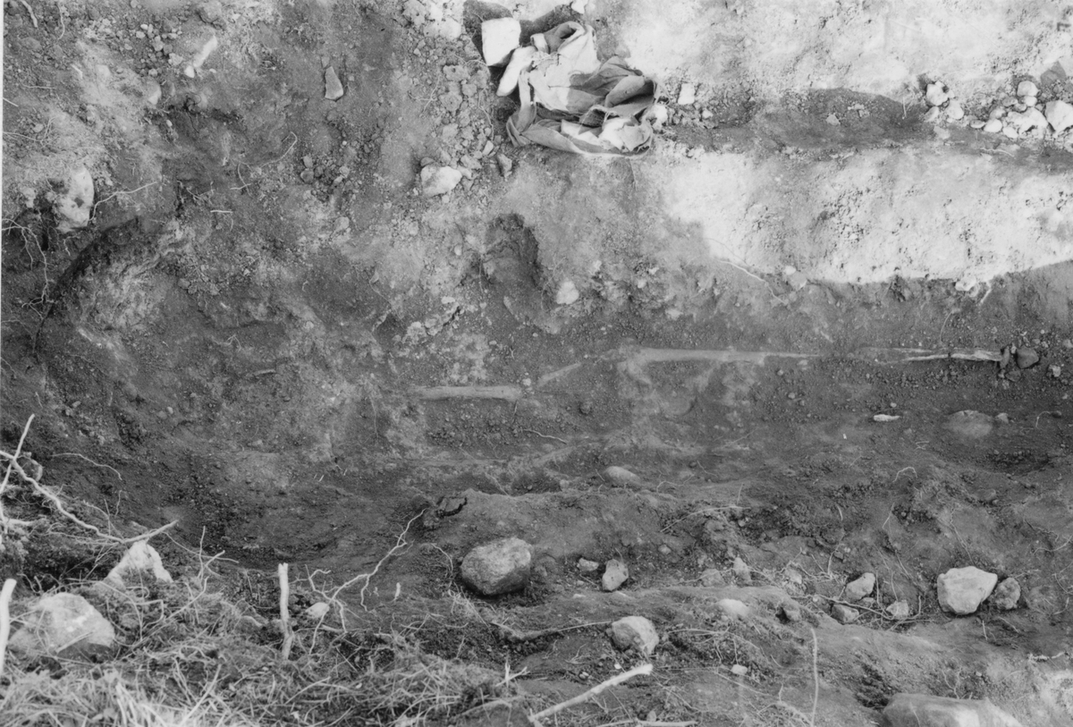 Utgrävning av skelettgrav.
Byn Fors, Hille socken.