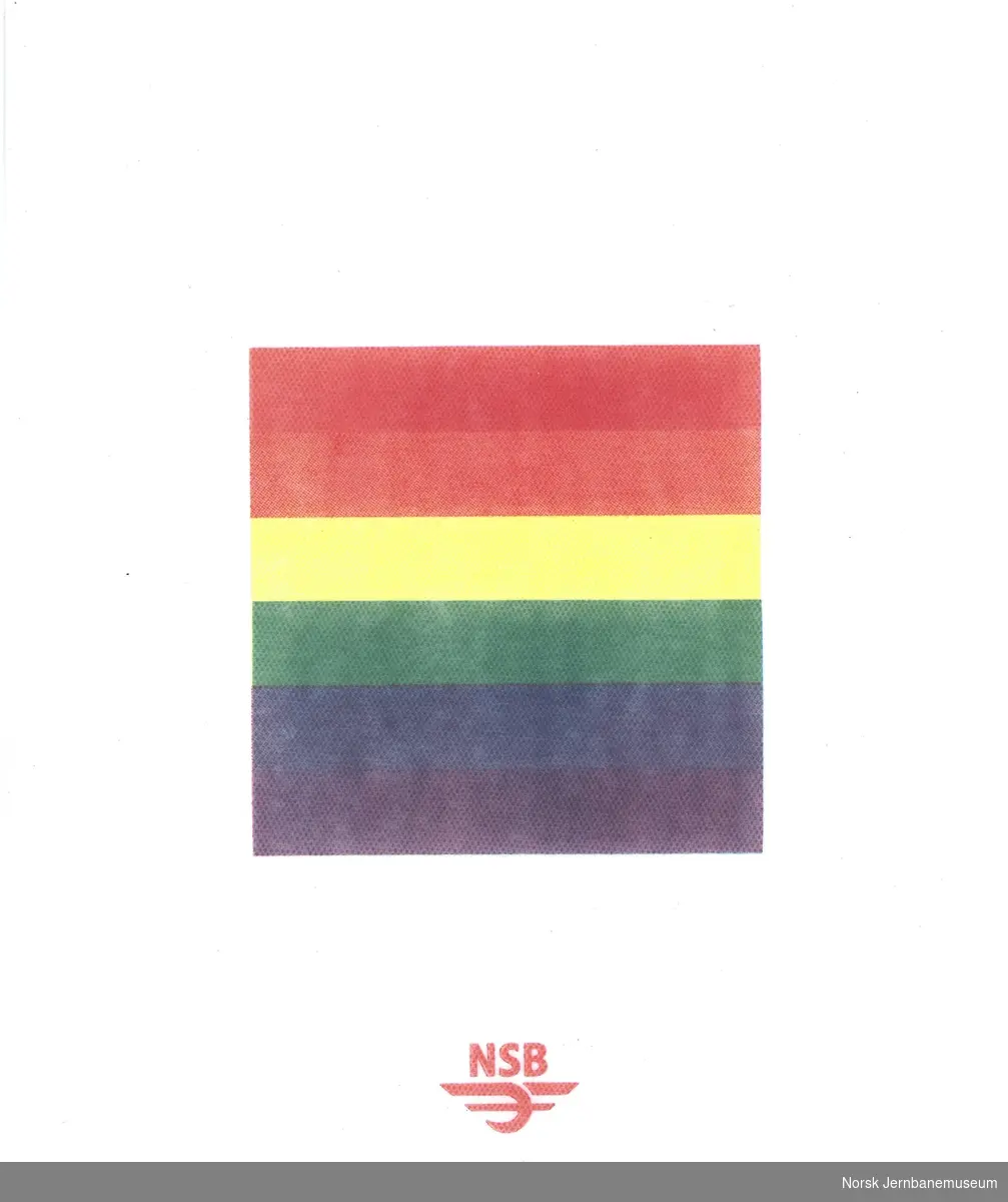 Antimakassarer fra personvogn : merket med NSB logo og logo for Oslo Pride.