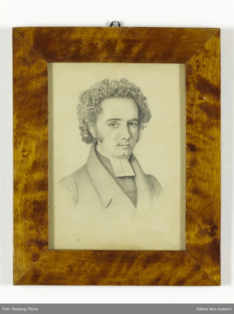 Blyertsteckning porträtt som föreställer lektor Lars Gustaf Wimmerstedt.