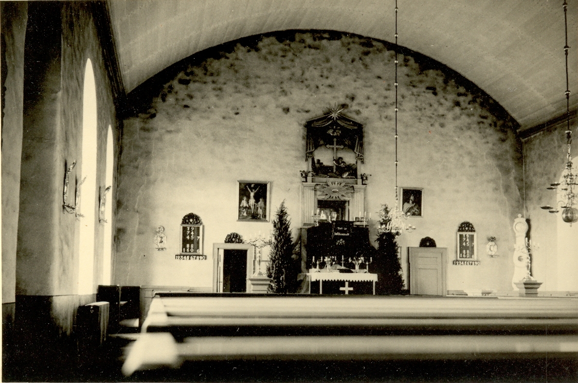 Interiören av Kristvalla kyrka.