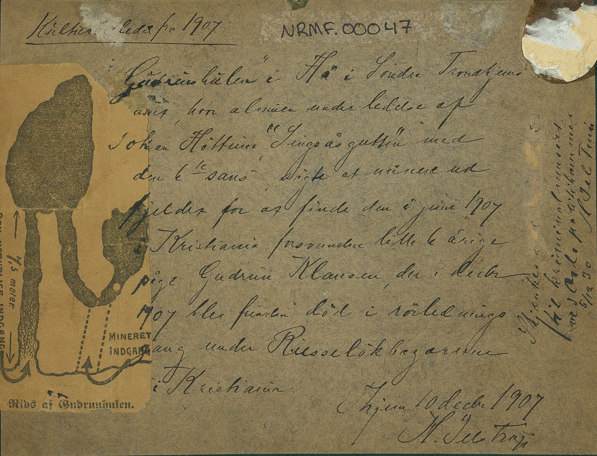 Gudrunhulen i Flå 1907