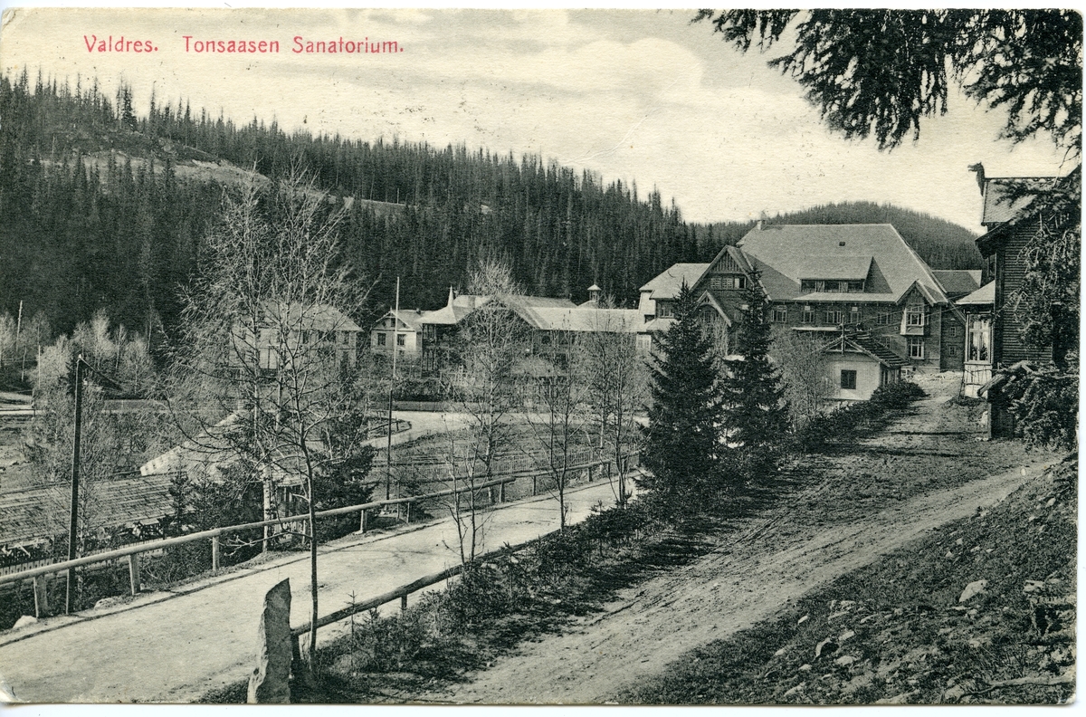 Postkort fra Tonsåsen sanatorium. Sendt 03.07.1906.