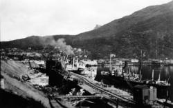 Krigsødeleggelsene på malmkaia i Narvik