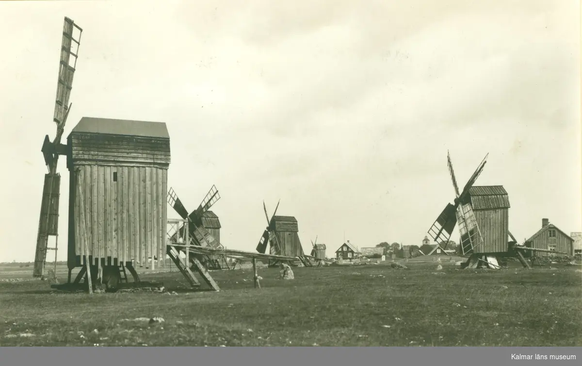 Väderkvarnar i Hulterstad, en av Ölands största kvarngrupper