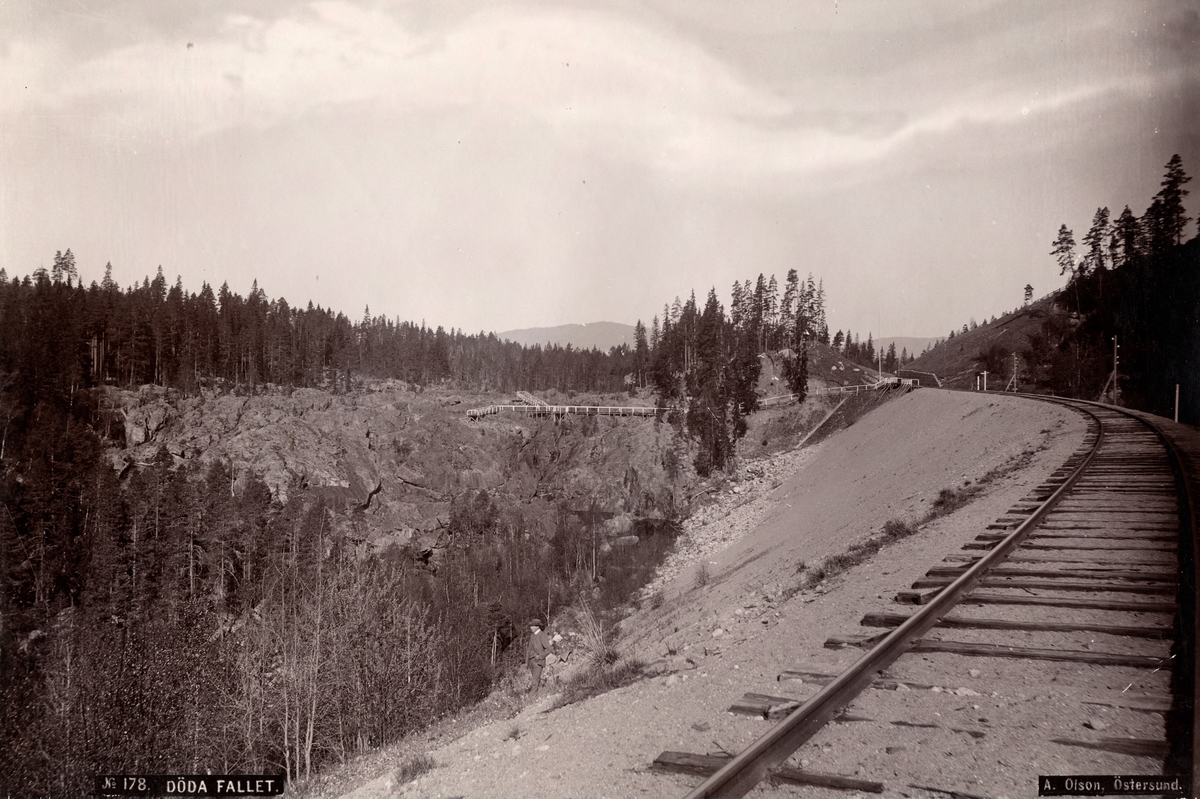 Järnvägsspår vid Döda fallet, Indalsälven, 1898