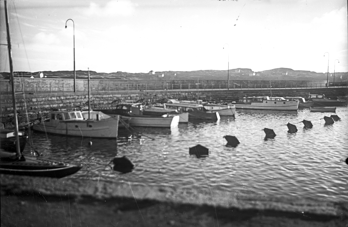 Småbåthavn. Mange småbåter liggende til kai på Killingøy.
