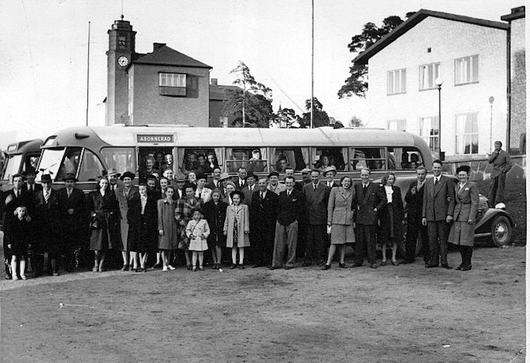 Skara, Ecco-Verkens Verkstadsklubbs bussutflykt början av 1940-talet.