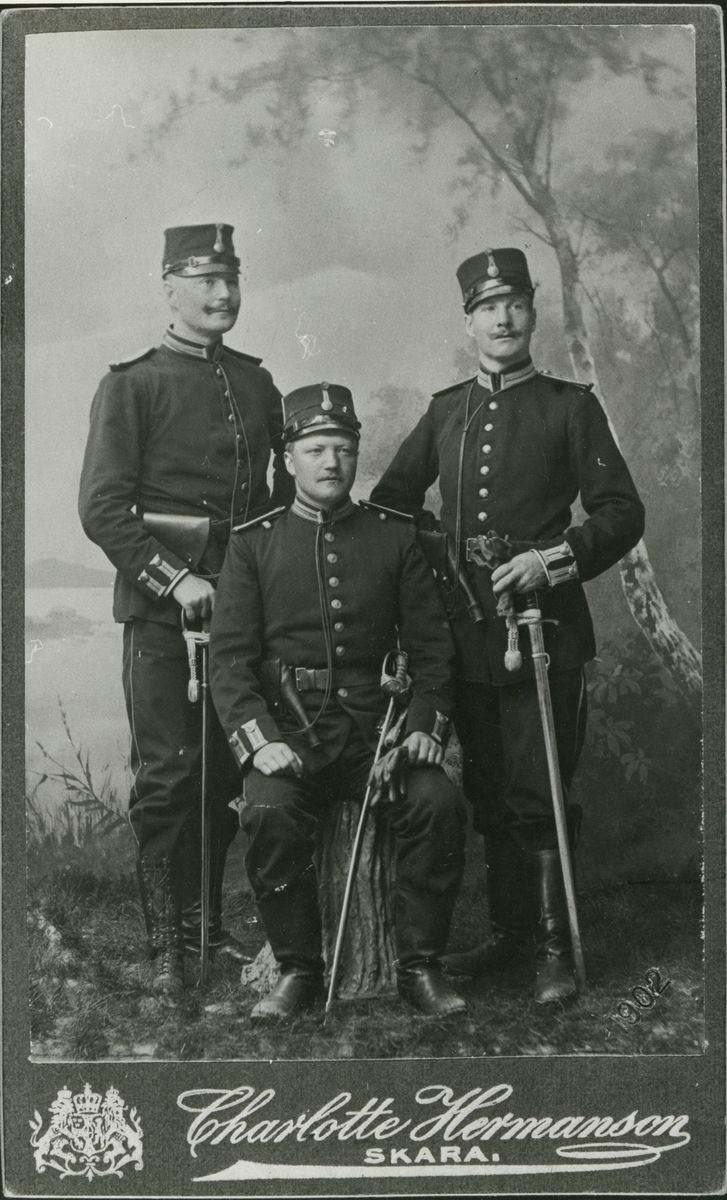 Grupporträtt av soldater vid Skaraborgs regemente I 9.