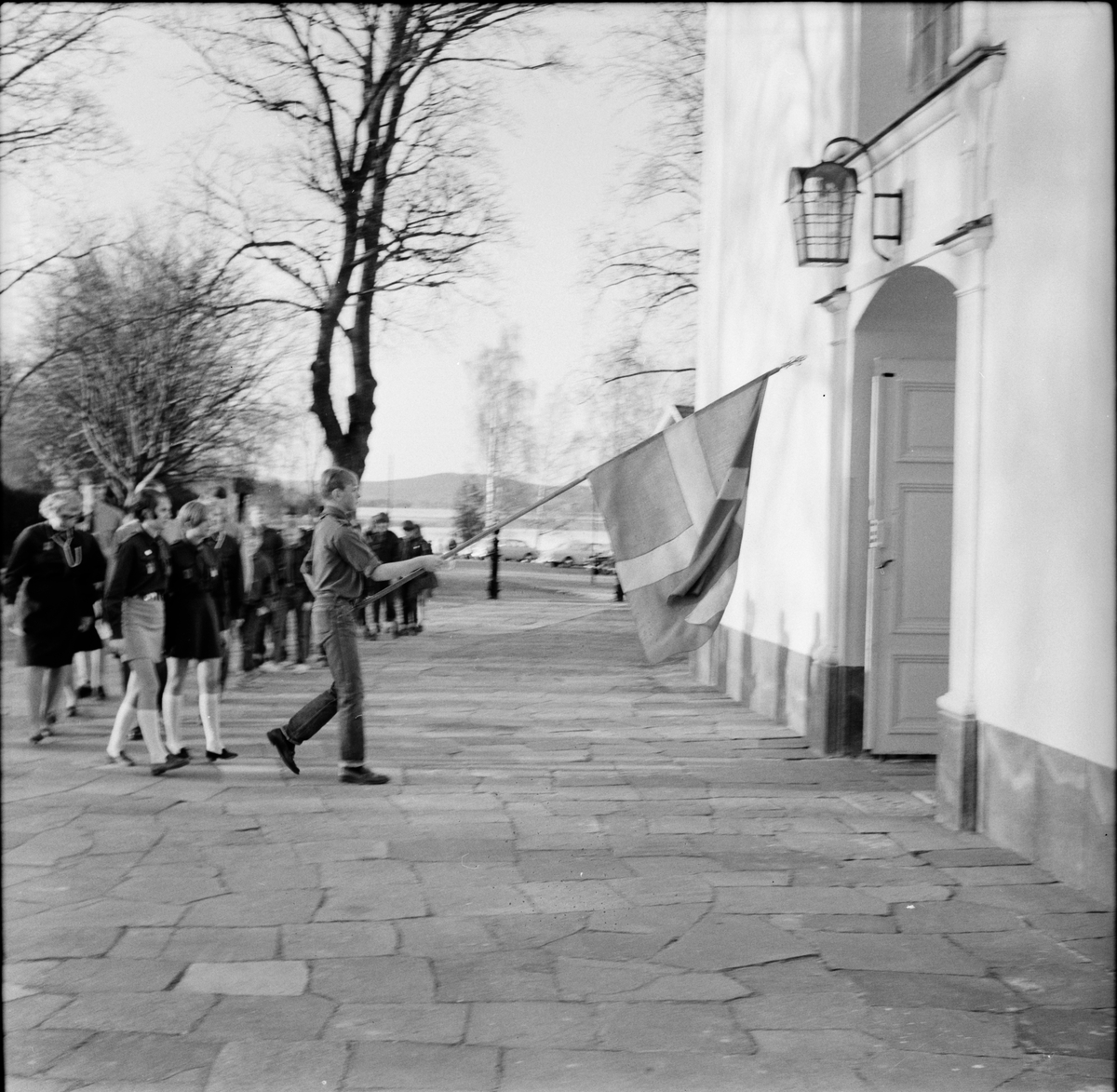 Arbrå,
Scoutupptagning i kyrkan,
21 April 1968