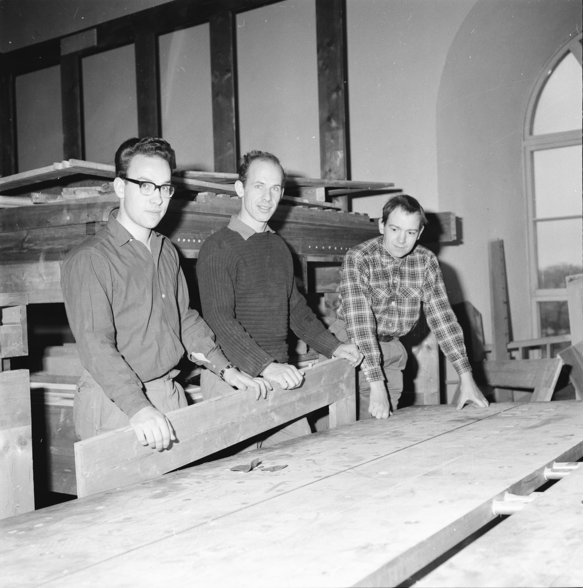 Bollnäs kyrka,
Läktar ombyggnad,
7 Nov. 1962