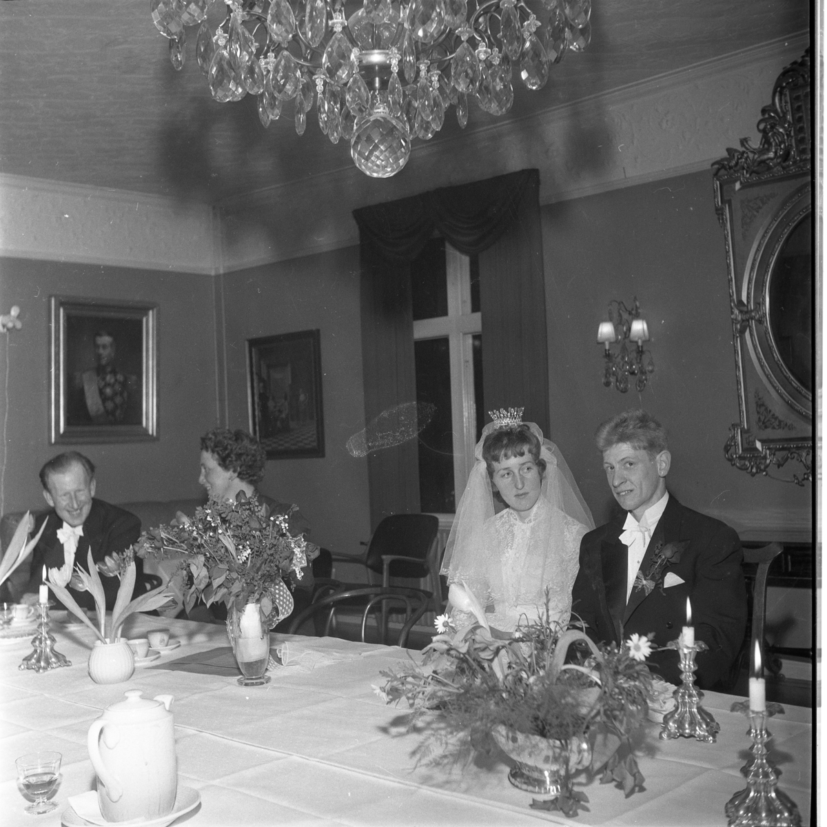 Bröllopsmiddag för Arne och Birgitta Lindblom från Ölmstad, på Ribbagården i Gränna.