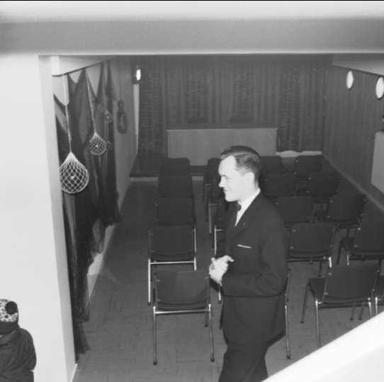 Invigning av Skövde Sparbanks nya lokaler på Kungsgatan, 1964. Endast neg finns.