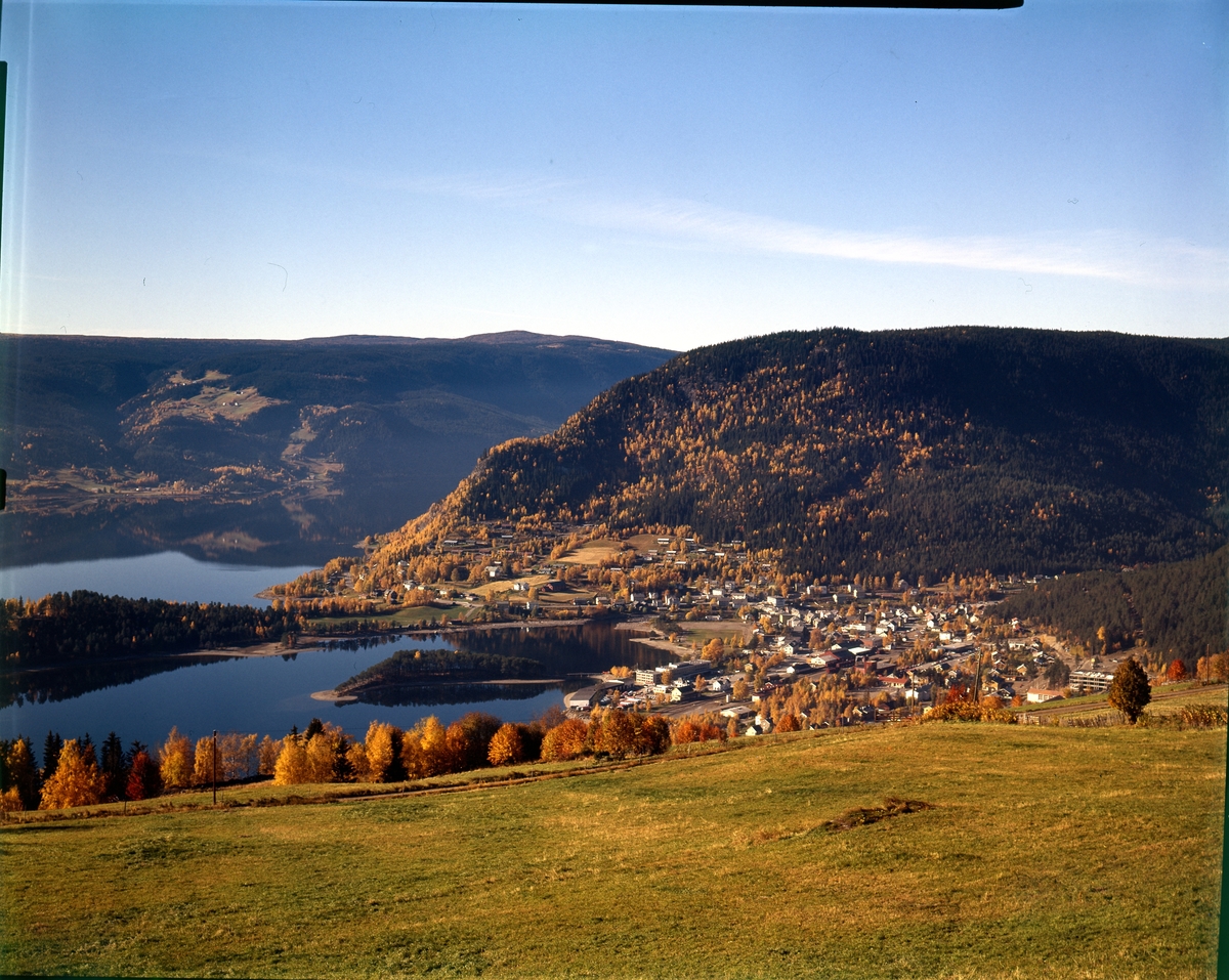Utsiktsbilde over Fagernes, Nord-Aurdal.